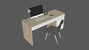 Bàn làm việc trong sketchup